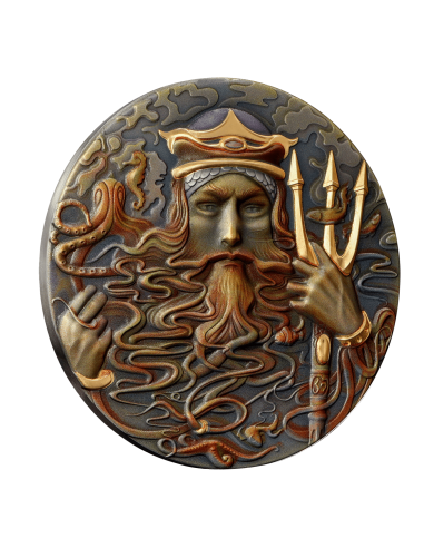 POSEIDON Goddesses and Gods 2 Oz Silver Coin 5$ Niue 2023