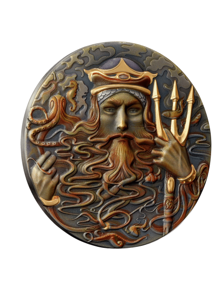 POSEIDON Goddesses and Gods 2 Oz Silver Coin 5$ Niue 2023
