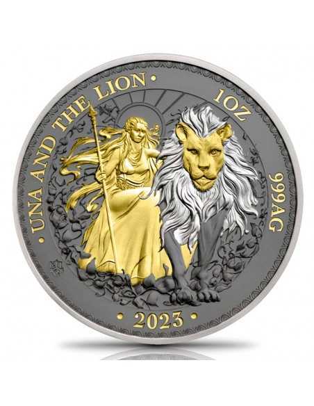 UNA AND THE LION 3 Metals His Majesty 1 Oz Silver Coin 1 Pound Saint Helena 2023 - Coins & More - Afrique
