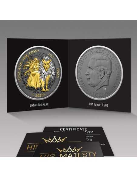 UNA AND THE LION 3 Metals His Majesty 1 Oz Silver Coin 1 Pound Saint Helena 2023 - Coins & More - Afrique