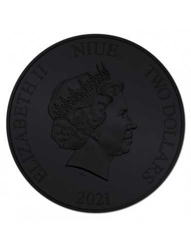 THE FLYING DUTCHMAN Pirates of the Caribbean 1 Oz Silver & Ruthenium Colorized Coin 2$ Niue 2021 - Coins & More - Niue