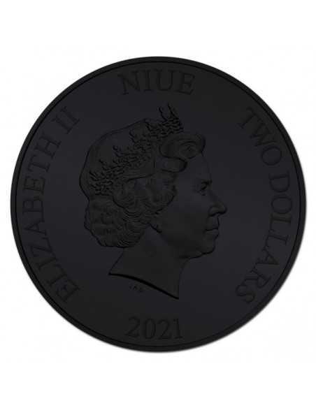 THE FLYING DUTCHMAN Pirates of the Caribbean 1 Oz Silver & Ruthenium Colorized Coin 2$ Niue 2021 - Coins & More - Niue
