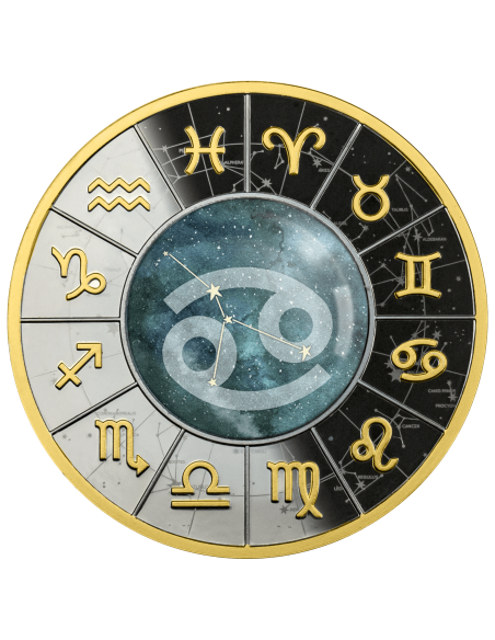 CANCER Zodiac Signs Silver Coin 500 Francs Cameroon 2023