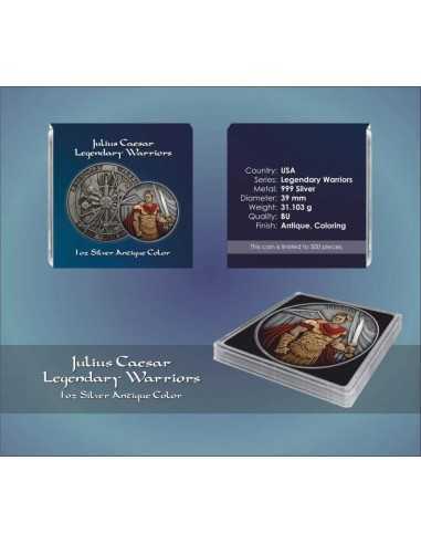 JULIUS CAESAR Legendary Warriors 1 Oz Silver Medal 2023