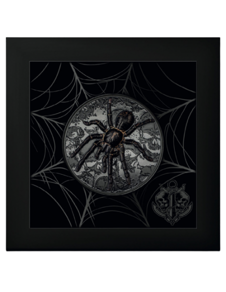 THAI BLACK TARANTULA Dark Nature 3 Oz Silver Coin 20$ Palau 2023