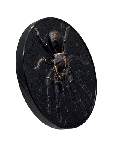 THAI BLACK TARANTULA Dark Nature 3 Oz Silver Coin 20$ Palau 2023