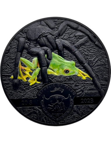 THAI BLACK TARANTULA Dark Nature 3 Oz Silver Coin 20$ Palau 2023