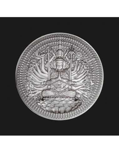GUAN YIN Thousand-armed Thousand-eyed Bodhisattva 2 Oz Silver & 16.9 Oz Copper Coin 10000 CFA Francs Tchad 2024 - Coins & Mor...