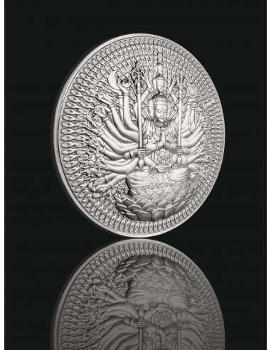 GUAN YIN Thousand-armed Thousand-eyed Bodhisattva 2 Oz Silver & 16.9 Oz Copper Coin 10000 CFA Francs Tchad 2024 - Coins & Mor...