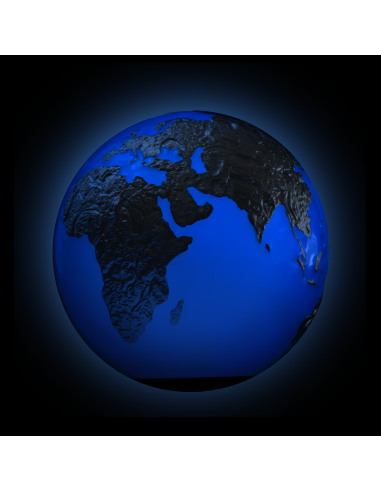 BLUE MARBLE Gold Gilded & Glow in the Dark Spherical 3 Oz Silver Coin 5$ Barbados 2023 - Coins & More - Barbade