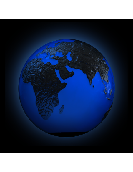 BLUE MARBLE Gold Gilded & Glow in the Dark Spherical 3 Oz Silver Coin 5$ Barbados 2023 - Coins & More - Barbade