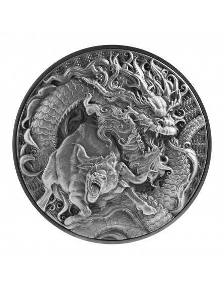 CHINESE DRAGON & OX 2 Oz Silver Coin 10$ Dollars Tokelau 2021 - Coins & More - Tokelau