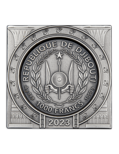ANCIENT PYRAMID Shaped 1 Kg Silver Coin 1000 Francs Djibouti 2023 - Coins & More - Africa