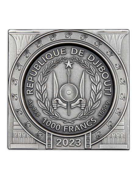 ANCIENT PYRAMID Shaped 1 Kg Silver Coin 1000 Francs Djibouti 2023 - Coins & More - Africa