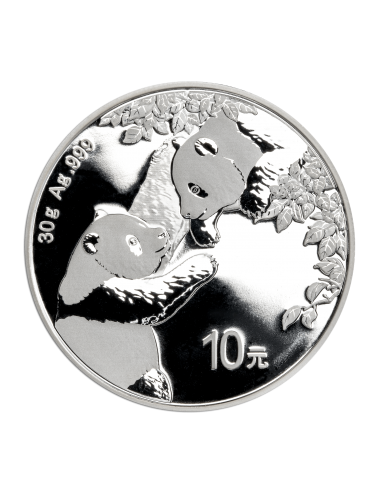 CHINESE PANDA 40th Anniversary Silver Set Coin 2 + 30g Bar China 2023 - Coins & More - Messico