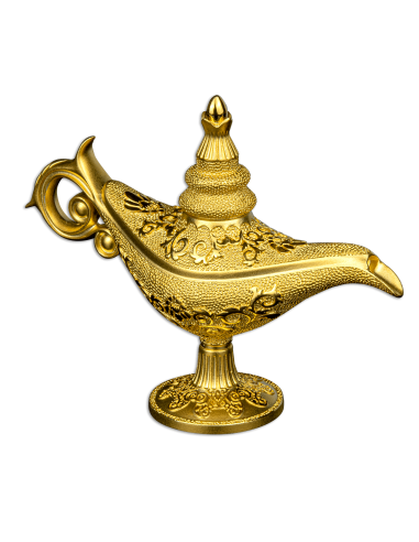 ALADDIN'S MAGIC LAMP Shaped 5 Oz Silver Coin 250 Francs Djibouti 2023 - Coins & More - Africa