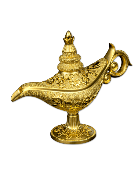 ALADDIN'S MAGIC LAMP Shaped 5 Oz Silver Coin 250 Francs Djibouti 2023 - Coins & More - Africa