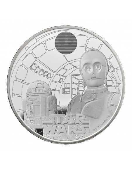 R2-D2 & C-3PO Star Wars 5 Oz Silver Coin 10£ Pounds UK 2023 - Coins & More - Royaume-Uni