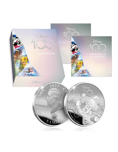 MICKEY MOUSE Disney 100 Magical Years 1 Kg Silver Coin 25$ Samoa 2023 - Coins & More - Samoa