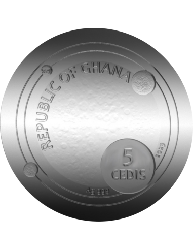 SPACE CUBE Campo del Cielo 2 Oz Silver Coin 5 Cedis Ghana 2023 - Coins & More - Ghana