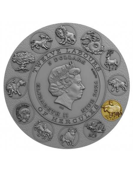 AUGEAN STABLES Twelve Labours of Hercules 2 Oz Silver Coin 5$ Niue 2021 - Coins & More - Mythologie, Légendes et Folklore