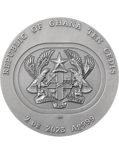 SILK MOTH Nature Architects 2 Oz Silver Coin 10 Cedis Ghana 2023 - Coins & More - Ghana