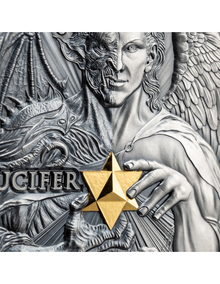 LUCIFER MORNING STAR Dual Essence 2 Oz Silver Coin 2000 Francs Cameroon 2023 - Coins & More - Cameroun