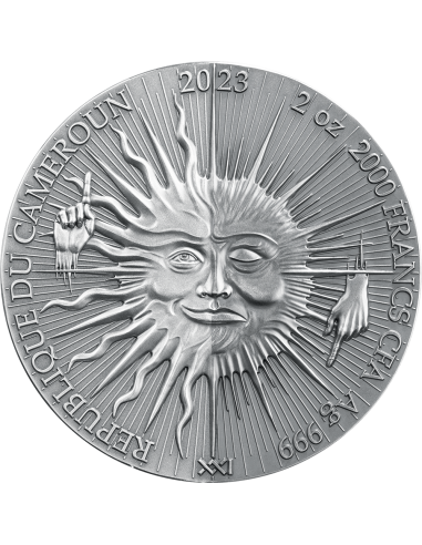 LUCIFER MORNING STAR Dual Essence 2 Oz Silver Coin 2000 Francs Cameroon 2023 - Coins & More - Cameroun