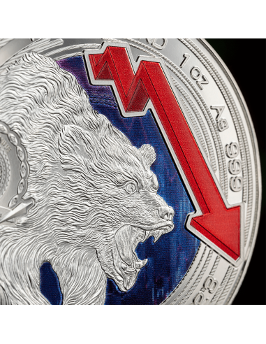 BULL AND BEAR MARKETS 1 Oz Silver Coin 2$ Niue 2023 - Coins & More - Niue