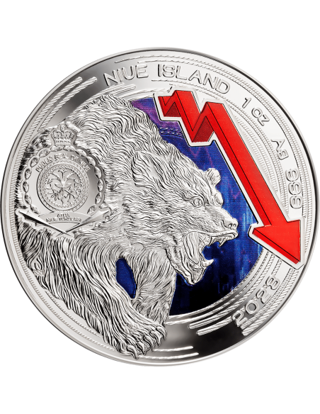 BULL AND BEAR MARKETS 1 Oz Silver Coin 2$ Niue 2023 - Coins & More - Niue