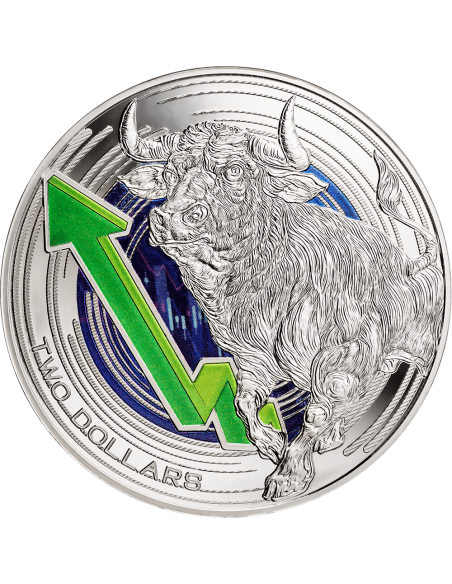 BULL AND BEAR MARKETS 1 Oz Silver Coin 2$ Niue 2023 - Coins & More - Niue