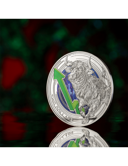 BULL AND BEAR MARKETS 1 Oz Silver Coin 2$ Niue 2023 - Coins & More - Niue