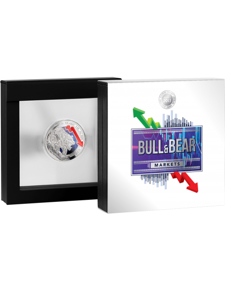BULL AND BEAR MARKETS 1 Oz Silver Coin 2$ Niue 2023 - Coins & More - Niue