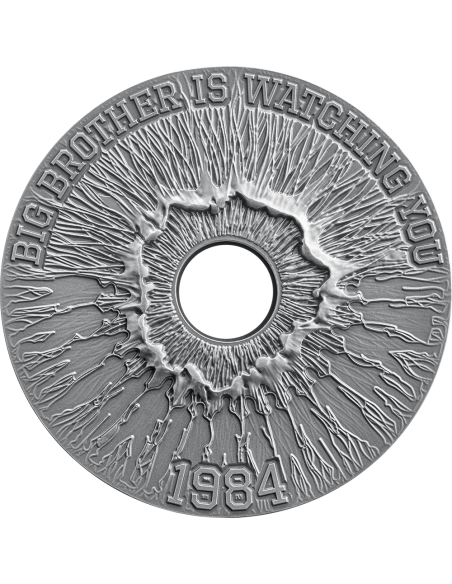 BIG BROTHER IS WATCHING YOU 1984 George Orwell 2 Oz Silver Coin 2000 Francs Cameroon 2023 - Coins & More - Camerún