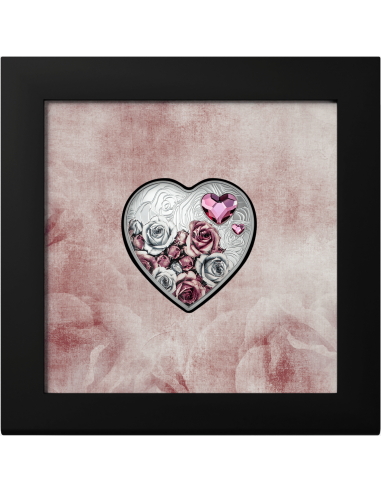 ROSES Brilliant Love Heart Silver Coin 5$ Cook Islands 2024 - Coins & More - Isole Cook