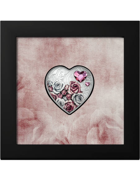 ROSES Brilliant Love Heart Silver Coin 5$ Cook Islands 2024 - Coins & More - Isole Cook