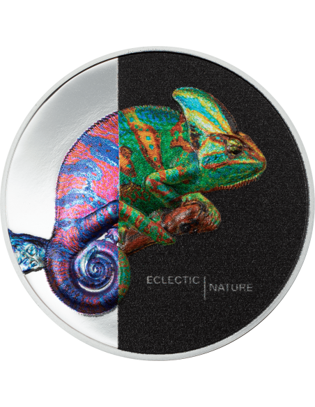 CHAMELEON Eclectic Nature 1 Oz Silver Coin 5$ Cook Islands 2023 - Coins & More - Îles Cook