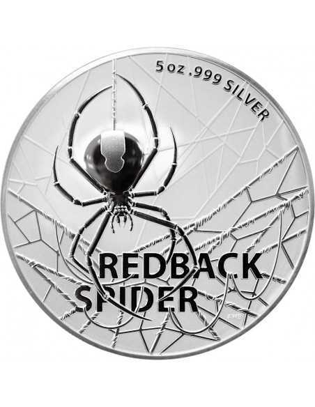REDBACK SPIDER AUSTRALIA'S MOST DANGEROUS 5 oz Silver coin 5$ Dollars Australia 2021 - Coins & More - Australie