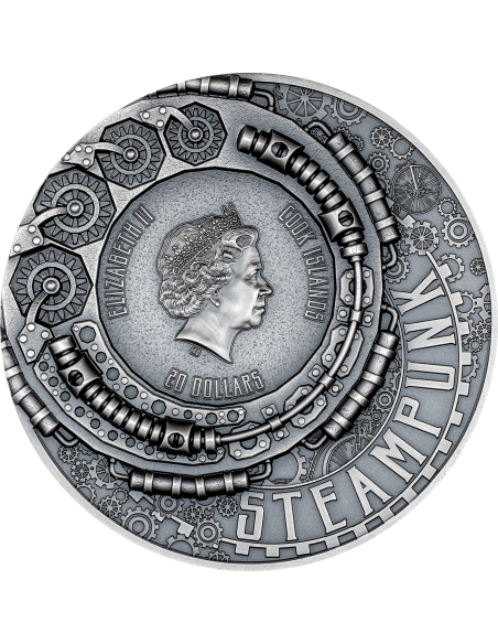 SCIENCE LAB Steampunk 3 Oz Silver Coin 20$ Cook Islands 2023 - Coins & More - Îles Cook
