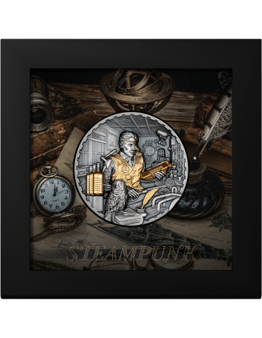 SCIENCE LAB Steampunk 3 Oz Silver Coin 20$ Cook Islands 2023 - Coins & More - Îles Cook