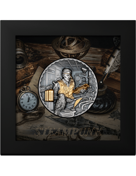 SCIENCE LAB Steampunk 3 Oz Silver Coin 20$ Cook Islands 2023 - Coins & More - Îles Cook