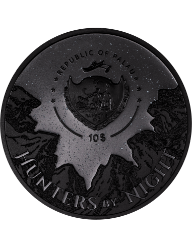 CAIMAN Hunters By Night 2 Oz Silver Coin 10$ Palau 2023