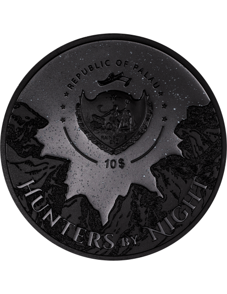 CAIMAN Hunters By Night 2 Oz Silver Coin 10$ Palau 2023