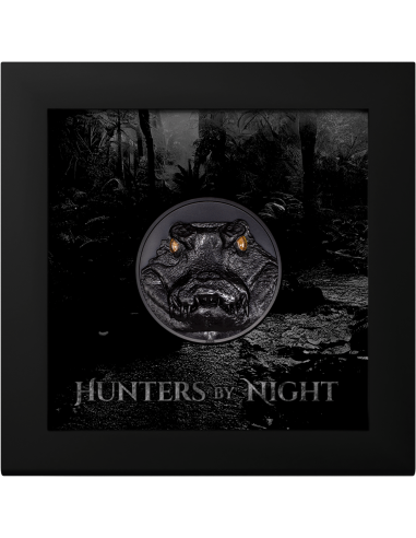 CAIMAN Hunters By Night 2 Oz Silver Coin 10$ Palau 2023