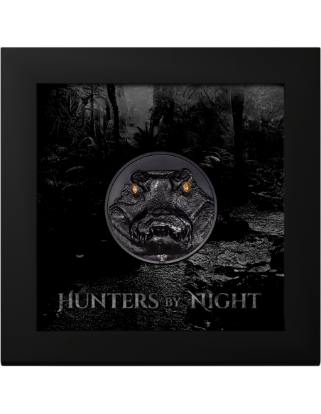 CAIMAN Hunters By Night 2 Oz Silver Coin 10$ Palau 2023