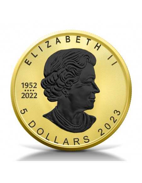 GOLD BLACK PLATINUM Maple Leaf 1 Oz Silver Coin 5$ Canada 2023 - Coins & More - Canada
