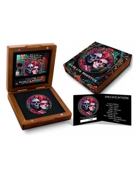 DIA DE LOS MUERTOS V Day Of The Dead Libertad 1 Oz Silver coin 1 Onza Mexico 2023 - Coins & More - Mexique