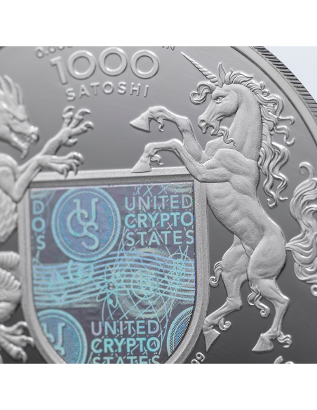 STATUE OF LIBERTY 1 Oz Silver Coin 1000 Satoshi United Crypto States 2023