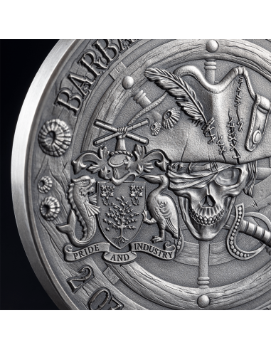 QUEEN ANNE'S REVENGE Captains of Fortune 2 Oz Silver Coin 5$ Barbados 2023 - Coins & More - Barbade