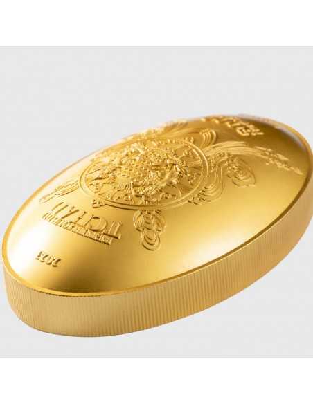 GILDED EIGHT DRAGON BUDDHA 1 Oz Silver & 6 Oz Copper Coin 5000 Francs Chad 2023 - Coins & More - Cameroon